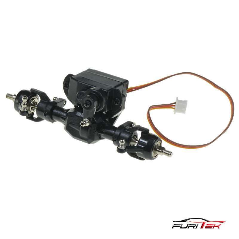 FURITEK COMPLETE PRE-BUILT FRONT AXLE SET WITH SERVO FOR FX132 1