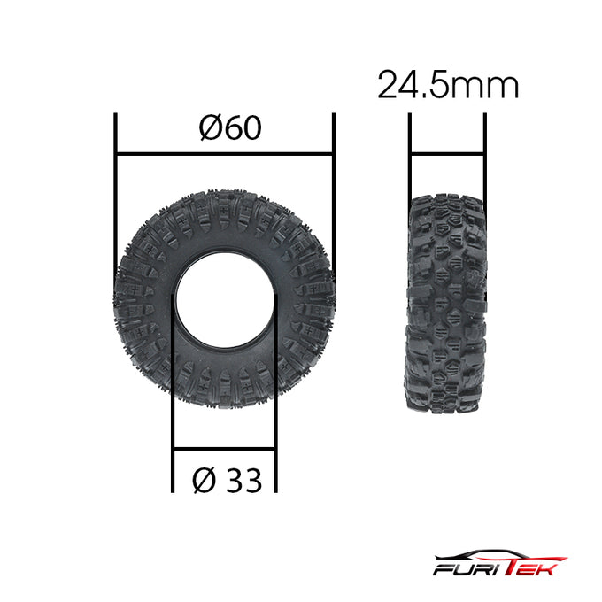 FURITEK Mudder 60mm TIRES Extra Soft Sticky SET FOR 1.2inch Wheel (FX118) FURITEK Mudder 60mm TIRES Extra Soft Sticky SET FOR 1.2inch Wheel (FX118)