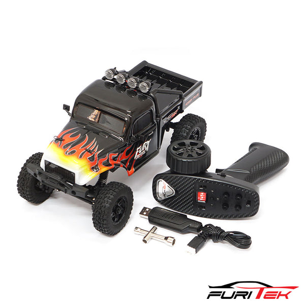 Furitek FX118 FURY WAGON RTR BRUSHLESS 1/18 RC CRAWLER KIT (Black with Flames)