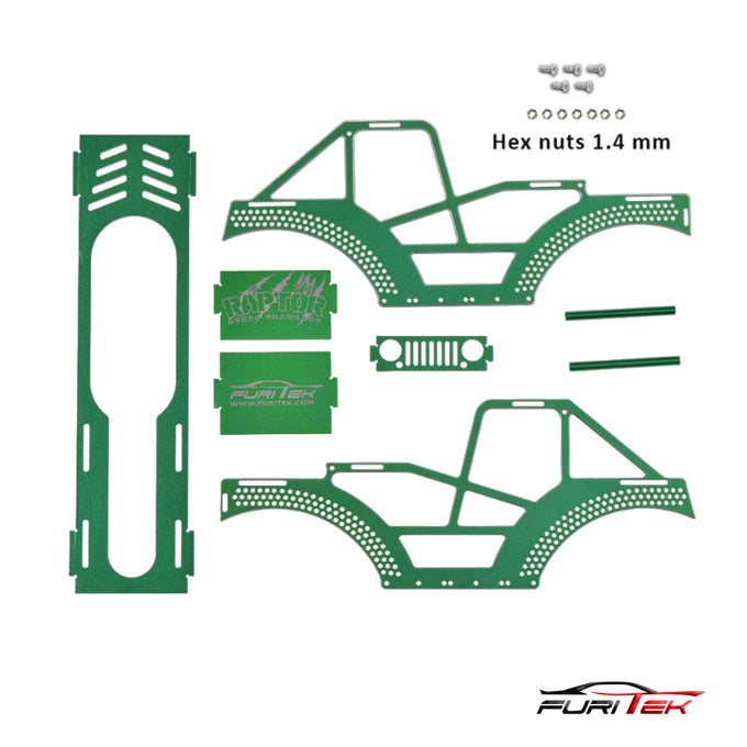 FURITEK RAPTOR ALUMINUM FRAME KIT FOR SCX24 CRAWLERS - GREEN SEAFOAM FURITEK RAPTOR ALUMINUM FRAME KIT FOR SCX24 CRAWLERS - GREEN SEAFOAM