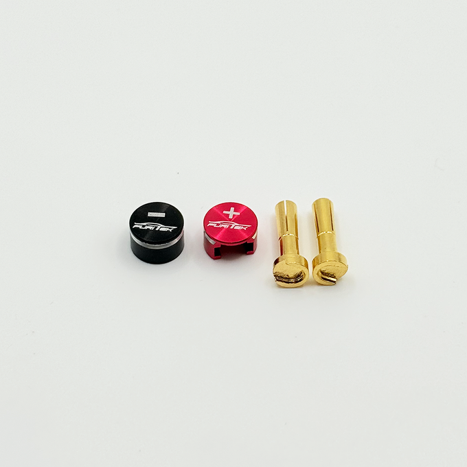 Furitek LowPro Bullet Plug Grips w/4mm Bullets (Black/Red) Furitek LowPro Bullet Plug Grips w/4mm Bullets (Black/Red)