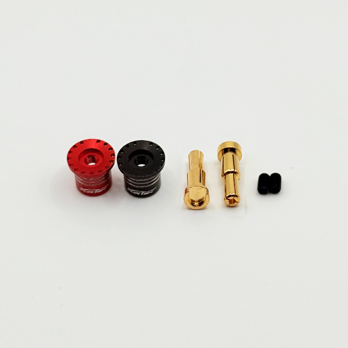 Furitek Heatsink Bullet Plug Grips w/4-5mm Bullets (Black/Red) Furitek Heatsink Bullet Plug Grips w/4-5mm Bullets (Black/Red)