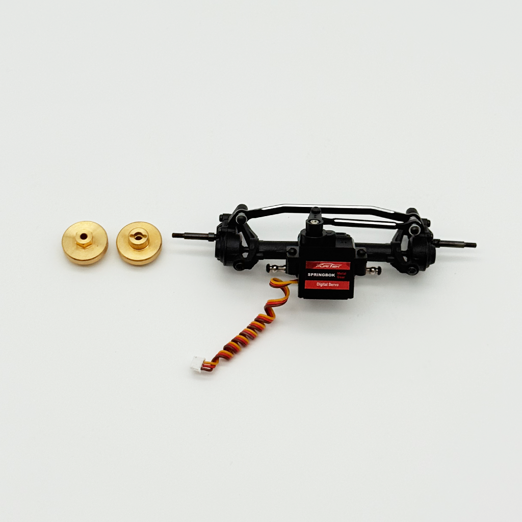 COMPLETE PRE-BUILT FRONT AXLE and SERVO SET FOR Furitek TerraX Active