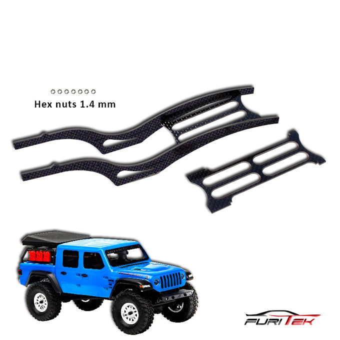 FURITEK SCYTHE CF RAIL FRAME FOR SCX24 JEEP GLADIATOR - BLUE FURITEK SCYTHE CF RAIL FRAME FOR SCX24 JEEP GLADIATOR - BLUE