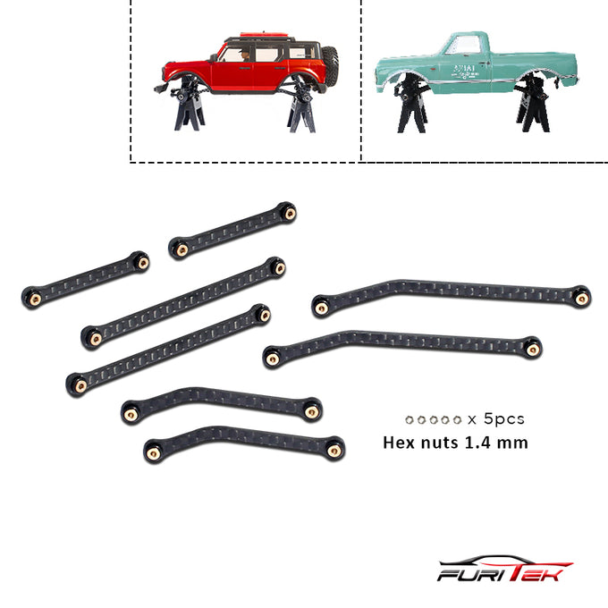 Furitek Carbon High Clearance Links Set for SCX24 Bronco & C-10 Jeep Furitek Carbon High Clearance Links Set for SCX24 Bronco & C-10 Jeep