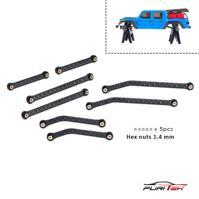 Furitek Carbon High Clearance Links Set for SCX24 Gladiator Furitek Carbon High Clearance Links Set for SCX24 Gladiator