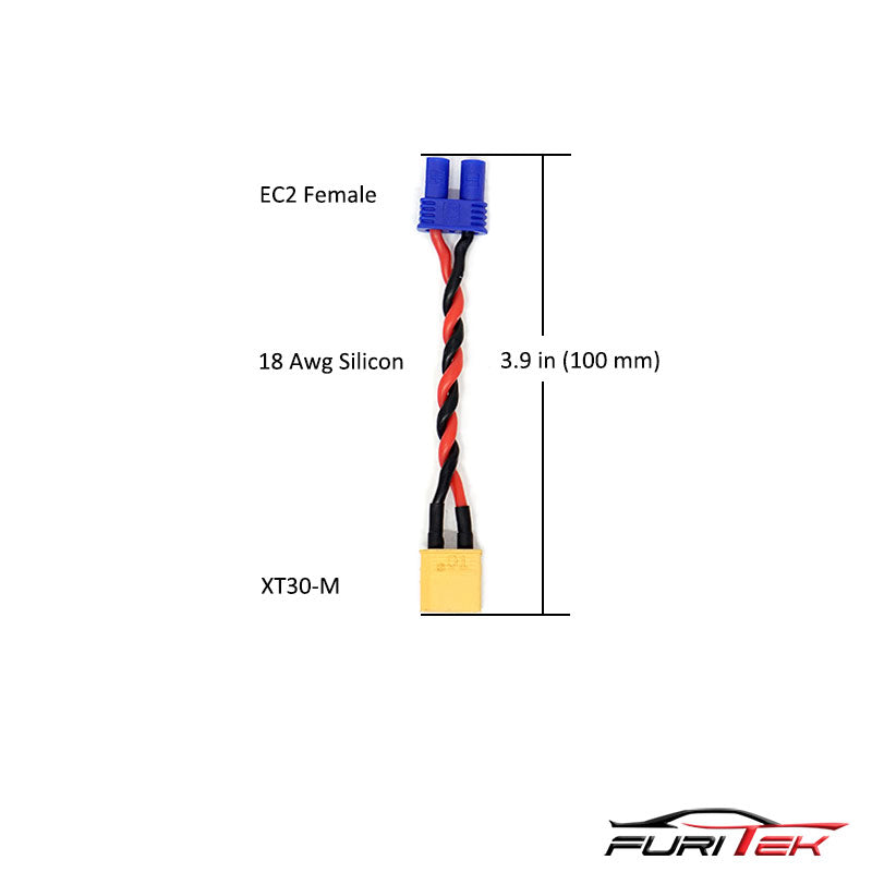 High Quality XT30 Male to EC2 Female Conversion Cable – Furitek