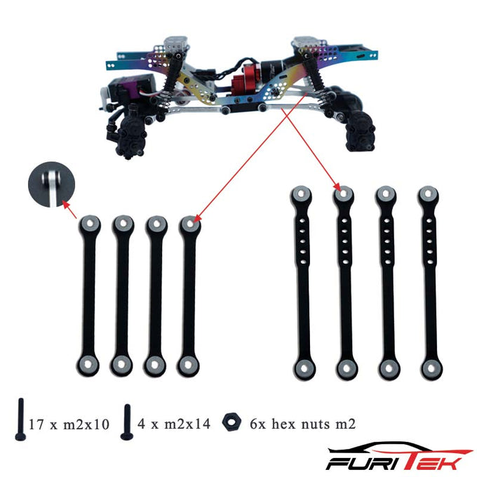 FURITEK ALUMINUM STOCK CLEARANCE LINKS SET FOR FCX24 - BLACK FURITEK ALUMINUM STOCK CLEARANCE LINKS SET FOR FCX24 - BLACK