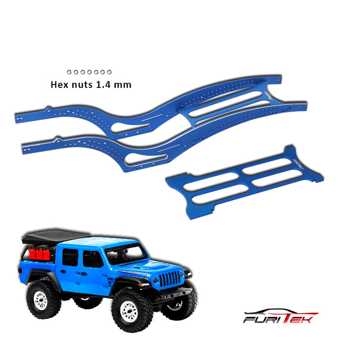 FURITEK SCYTHE ALUMINUM RAIL FRAME FOR SCX24 JEEP GLADIATOR - BLUE FURITEK SCYTHE ALUMINUM RAIL FRAME FOR SCX24 JEEP GLADIATOR - BLUE