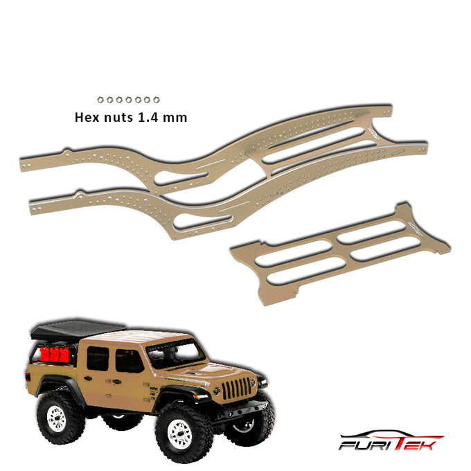 FURITEK SCYTHE ALUMINUM RAIL FRAME FOR SCX24 JEEP GLADIATOR - BEIGE FURITEK SCYTHE ALUMINUM RAIL FRAME FOR SCX24 JEEP GLADIATOR - BEIGE