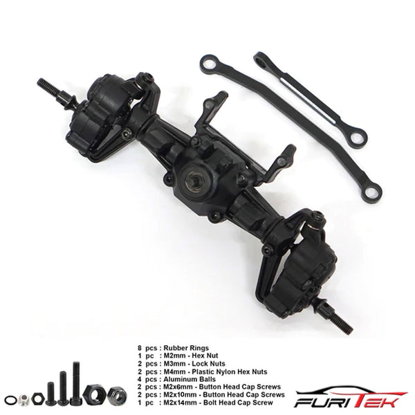 FRONT AXLE ASSEMBLY WITH ALUMINUM STEERING LINK FOR FURITEK CAYMAN PRO 4x4 AND 6x6 SPARE PARTS