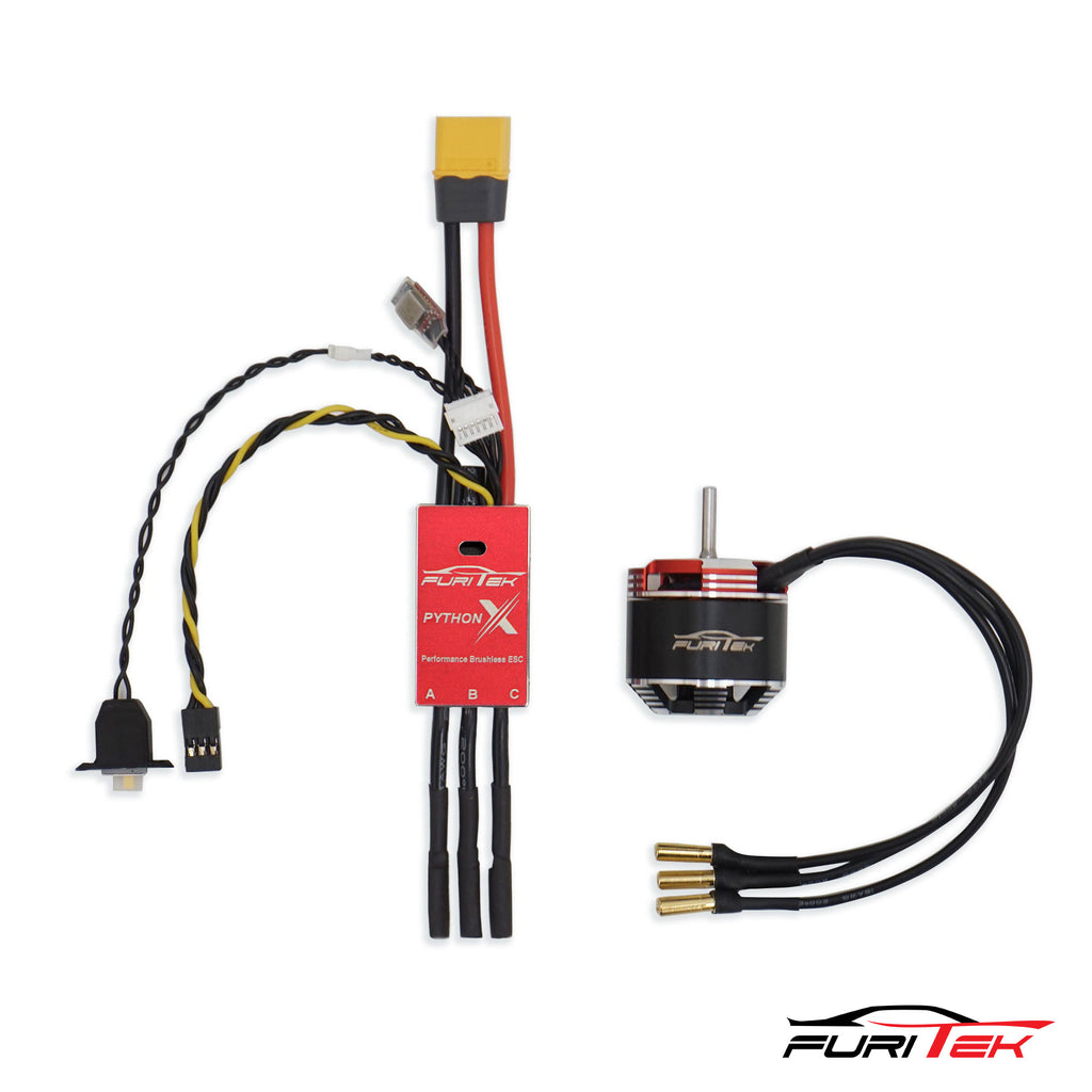 FURITEK PYTHON X BRUSHED/BRUSHLESS ESC WITH KOMODO TEN FOR 1/10 RC CRA ...