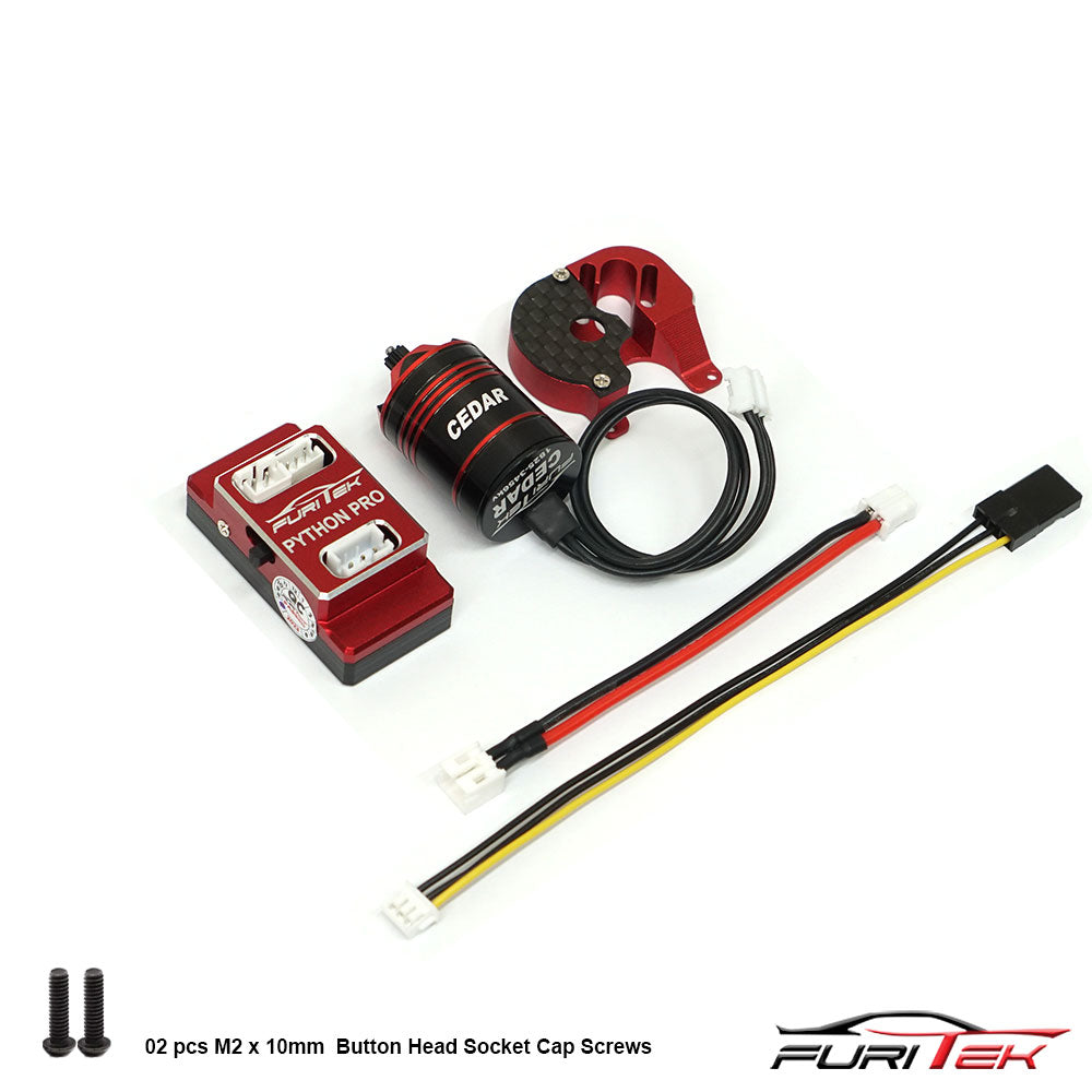 FURITEK Starter 2S - Kit Motore Brushless E ESC Per SCX24 - 3450KV Con Bluetooth E Supporto CNC - 2
