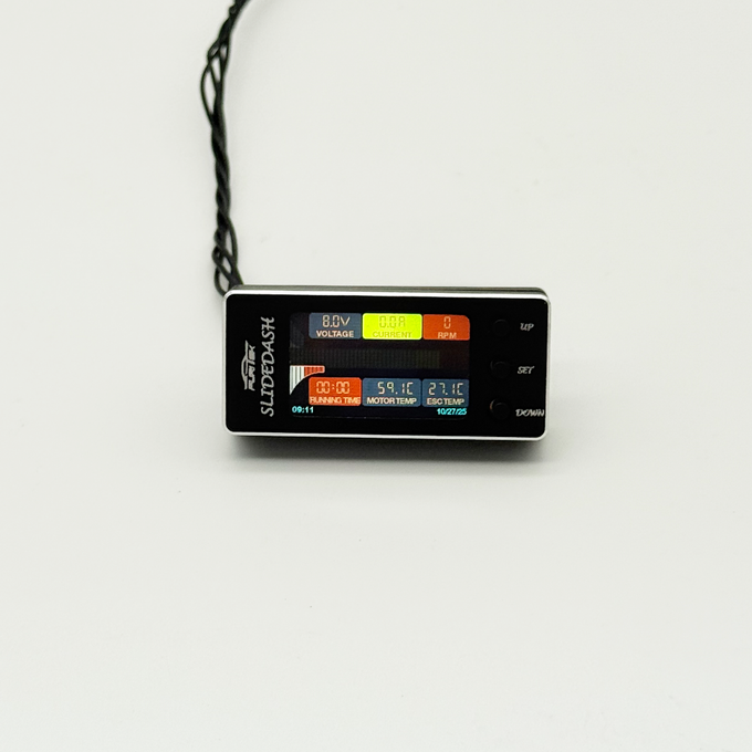 Furitek SlideDash OLED Display Telemetry & Config for PIXI 1/10 ESC – Black Edition