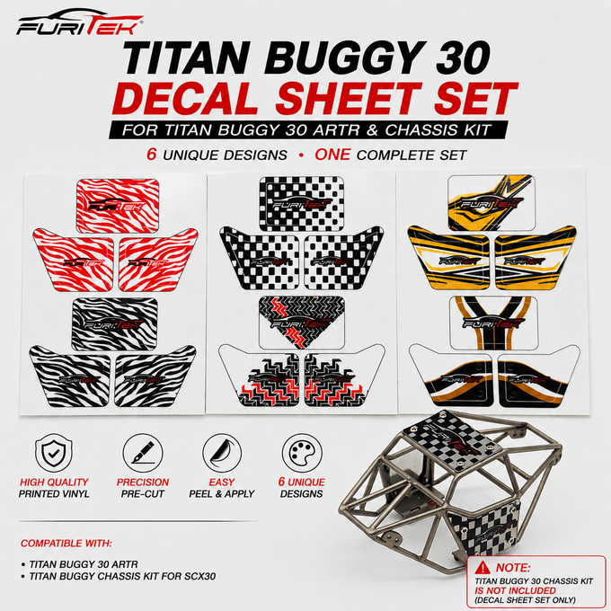 FURITEK TITAN BUGGY 30 DECAL SHEET FOR TITAN BUGGY 30 ARTR & CHASSIS KIT