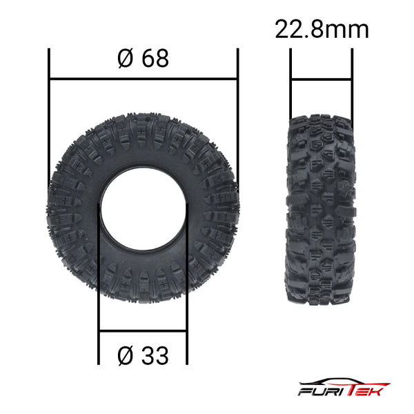 FURITEK Mudder-XL 68mm TIRES Extra Soft Sticky SET FOR 1.2inch