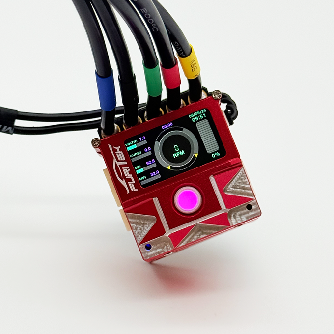 FURITEK SLIDETECH PRO TRACKBALL 1/10 SENSORED ESC w/ OLED & INTERNAL FAN – RED