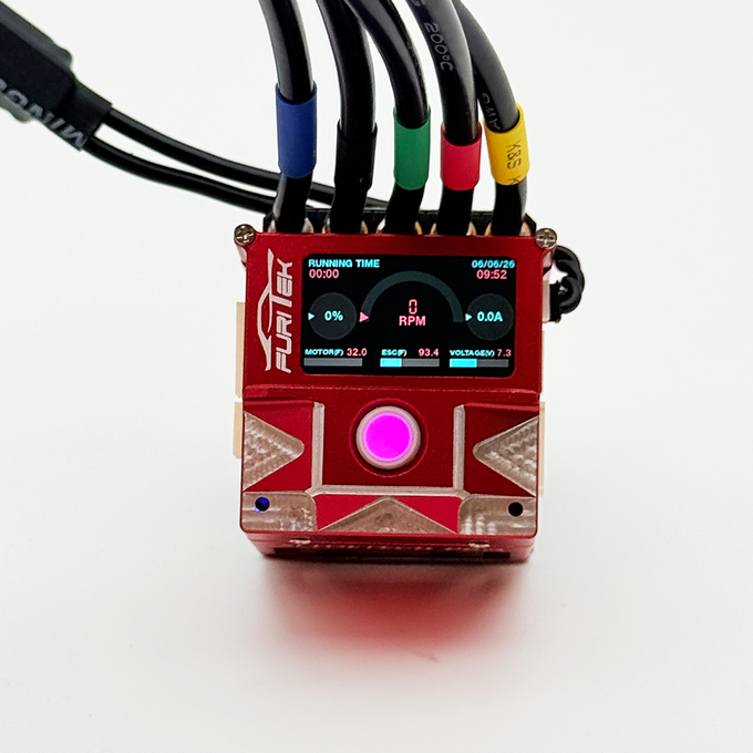 FURITEK SLIDETECH PRO TRACKBALL 1/10 SENSORED ESC w/ OLED & INTERNAL FAN – RED