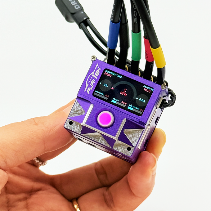 FURITEK SLIDETECH PRO TRACKBALL 1/10 SENSORED ESC w/ OLED & INTERNAL FAN – Purple