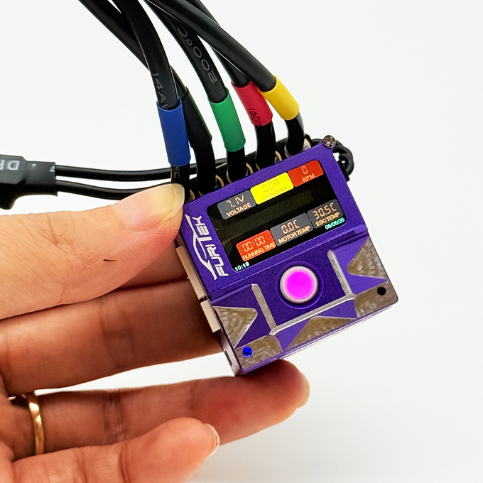 FURITEK SLIDETECH PRO TRACKBALL 1/10 SENSORED ESC w/ OLED & INTERNAL FAN – Purple
