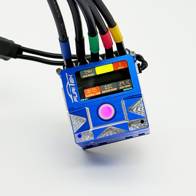 FURITEK SLIDETECH PRO TRACKBALL 1/10 SENSORED ESC w/ OLED & INTERNAL FAN – BLUE