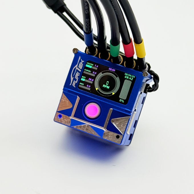 FURITEK SLIDETECH PRO TRACKBALL 1/10 SENSORED ESC w/ OLED & INTERNAL FAN – BLUE