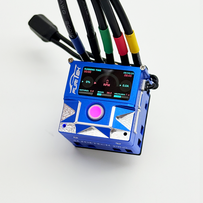 FURITEK SLIDETECH PRO TRACKBALL 1/10 SENSORED ESC w/ OLED & INTERNAL FAN – BLUE