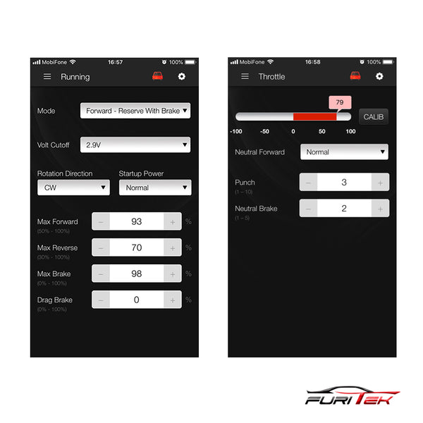 Furitek Wireless App for MOMENTUM/LIZARD Esc and Main Boards